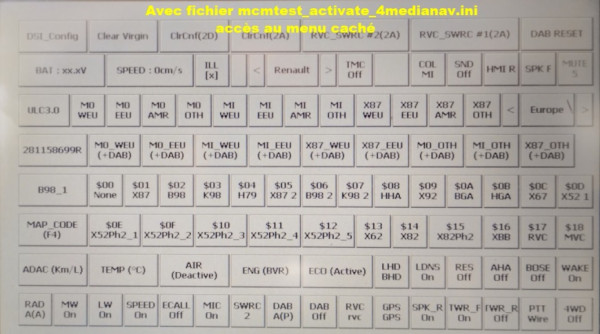 Accès au micom caché avec le fichier mcmtest_activate_4medianav.ini