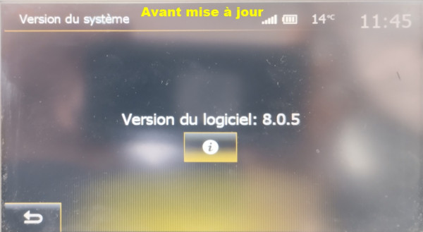 Avant mise à jour Medianav