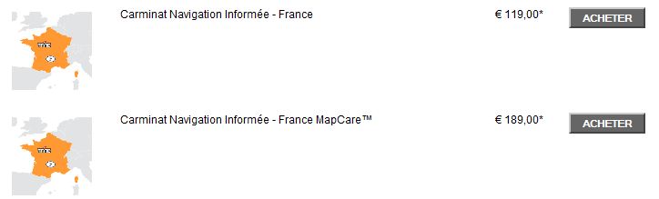 mapcare navteq carminat